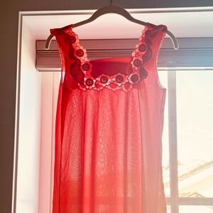 Vintage 1950s red slip dress